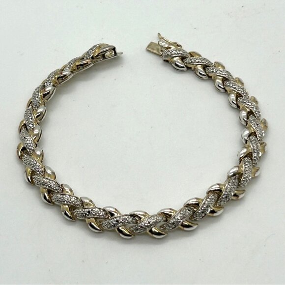 Ross-Simons Jewelry - Vintage Ross-Simons Tennis Bracelet 925 Sterling Silver Gold Vermeil 7.5" 20g